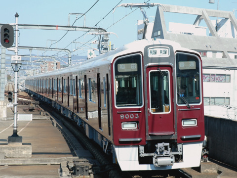 【阪急】9000系9003F 通常運用開始を豊中駅で撮影した写真