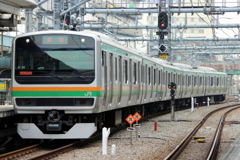 【JR東】E231系コツS15編成 東京総合車両センター出場を大崎駅で撮影した写真