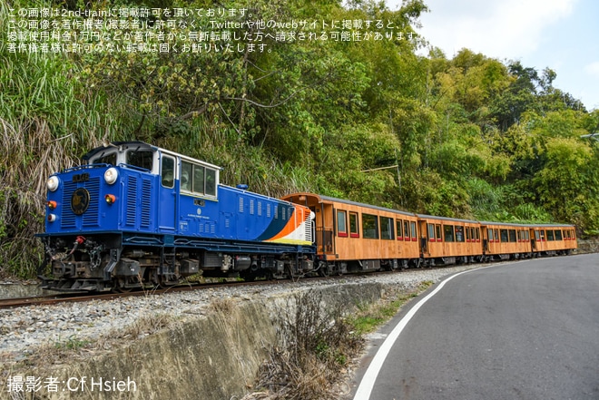 【阿里山】栩悦号の機関車+福森号の客車による試運転