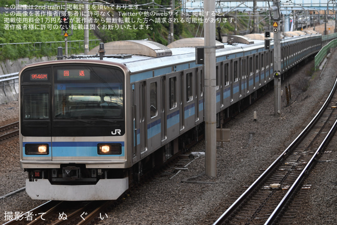 【JR東】E231系ミツK7編成 三鷹車両センターへ回送を不明で撮影した写真